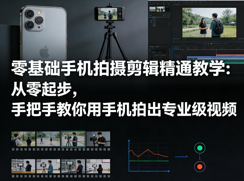 零基础手机拍摄剪辑精通教学：从零起步，手把手教你用手机拍出专业级视频-网创项目