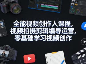 全能视频创作人课程，视频拍摄剪辑编导运营，零基础学习视频创作(更新2026年3月)-网创项目