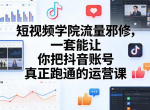 短视频学院流量邪修，一套能让你把抖音账号真正跑通的运营课-网创项目