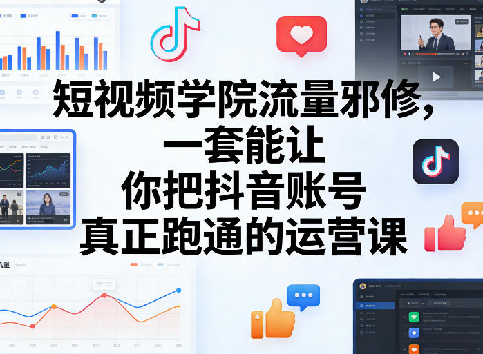 短视频学院流量邪修，一套能让你把抖音账号真正跑通的运营课-网创项目