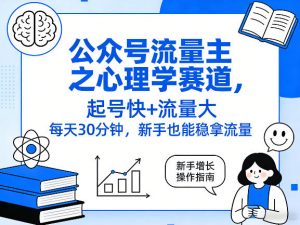 公众号流量主之心理学赛道，起号快+流量大，每天30分钟，新手也能稳拿流量！-网创项目