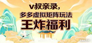 v叔亲录,多多虚拟矩阵玩法,王炸福利限时领取-网创项目