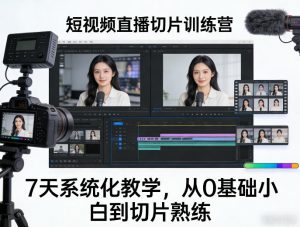 短视频直播切片训练营,7天系统化教学,从0基础小白到切片熟练-网创项目