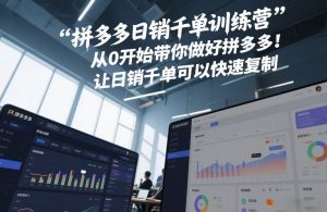 拼多多日销千单训练营，从0开始带你做好拼多多，让日销千单可以快速复制(更新26年3月)-网创项目