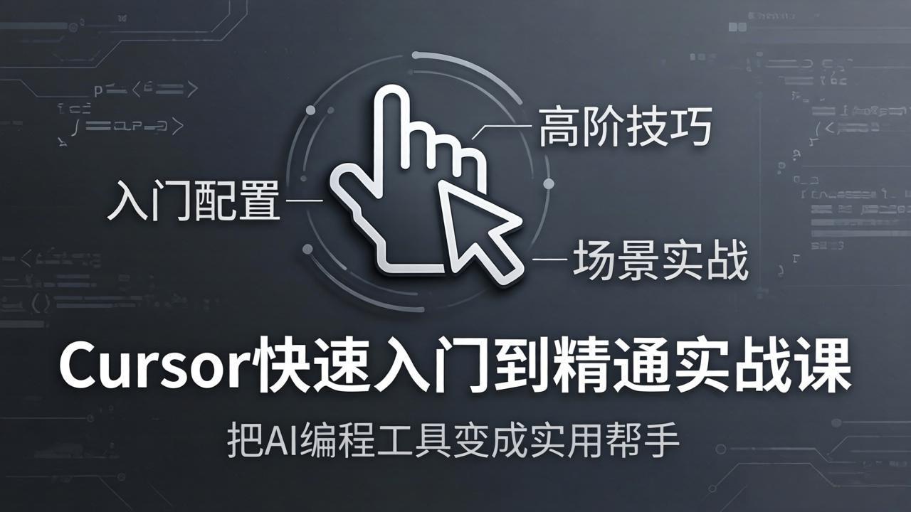 Cursor快速入门到精通实战课：入门配置+高阶技巧+场景实战，把AI编程工具变成实用帮手-网创项目