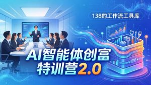 AI智能体创富训练营2.0：3天闭门直播+视频课+工具库，从0到1搭建智能体附138个工作流-网创项目