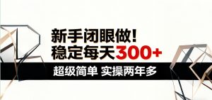 新手闭眼做，稳定每天300+，超级简单，实操两年多 ！-网创项目