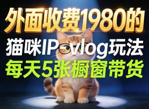 宠物赛道猫咪IP-vlog玩法,26条视频涨粉29W,每天5张橱窗带货拆解-网创项目