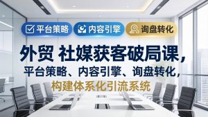 外贸 社媒获客破局课，平台策略、内容引擎、询盘转化，构建体系化引流系统(更新26年3月-网创项目