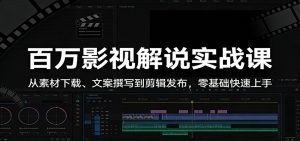 百万影视解说实战课：从素材下载、文案撰写到剪辑发布，零基础快速上手-网创项目
