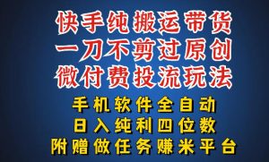 最新黑科技快手搬运带货方法,手机就能操作,轻松带你日入四位数【揭秘】-网创项目