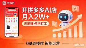 开一家拼多多AI店,月入2W+,无脑赚,告别打工,附SOP手册-网创项目