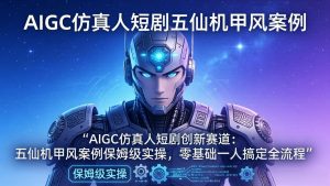 AIGC仿真人短剧创新赛道：五仙机甲风案例保姆级实操，零基础一人搞定全流程-网创项目