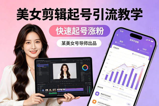 某美女号导师出品：美女剪辑起号引流教学，快速起号涨粉-网创项目