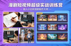 漫剧短视频超级实战训练营，新人小白到漫剧制作大师-网创项目