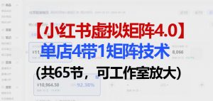小红书虚拟矩阵4.0技术：单店4带1矩阵(共65节，可工作室放大)-网创项目