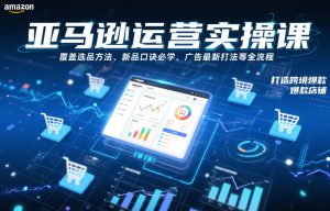 亚马逊运营实操课，覆盖选品方法、新品口诀必学、广告最新打法等全流程，打造跨境爆款店铺(更新4月)-网创项目