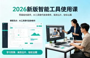 2026新版智能工具使用课，零基础也能学，用AI工具替代复杂操作，高效出片、轻松出圈-网创项目