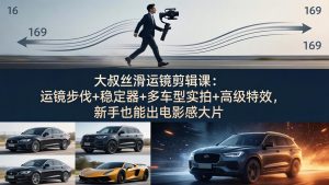 大叔丝滑运镜剪辑课:运镜步伐+稳定器+多车型实拍+高级特效,新手也能出电影感大片-网创项目