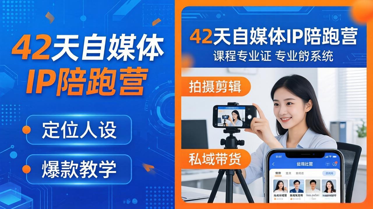 42天自媒体IP陪跑营-26年4月19更新：定位人设爆款全教学，拍摄剪辑私域带货一站式落地-网创项目