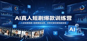 AI真人短剧爆款训练营：人设场景搭建+视频模型运用，手把手教你做短剧变现-网创项目