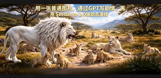 用一张普通图片，通过GPT写剧情，再用Seedance 2.0做动态演绎，居然能生成迪士尼风格搞笑动画-网创项目