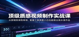 顶级质感视频制作实战课：从剪辑到调色转场，配套工具参数小白也能做出高水准作品-网创项目