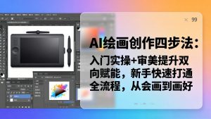 AI绘画创作四步法：入门实操+审美提升双向赋能，新手快速打通全流程，从会画到画好-网创项目