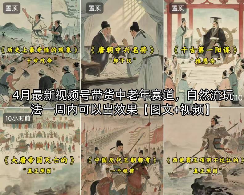 4月最新视频号带货中老年赛道，自然流玩法一周内可以出效果【图文+视频】-网创项目