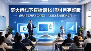 某大佬线下直播课161期4月完整版，拆解抖音起号投流话术运营，实战打法全流程拆解学习-网创项目