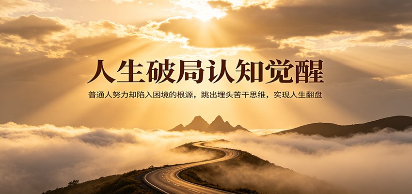人生破局认知觉醒，普通人努力却陷入困境的根源，跳出埋头苦干思维，实现人生翻盘-网创项目