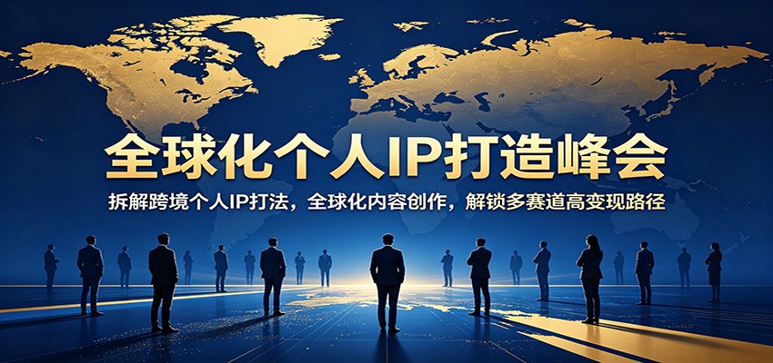 全球化个人IP打造峰会：拆解跨境个人IP打法，全球化内容创作，解锁多赛道高变现路径-网创项目