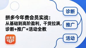 拼多多年费会员实战(更新26年4月30-网创项目