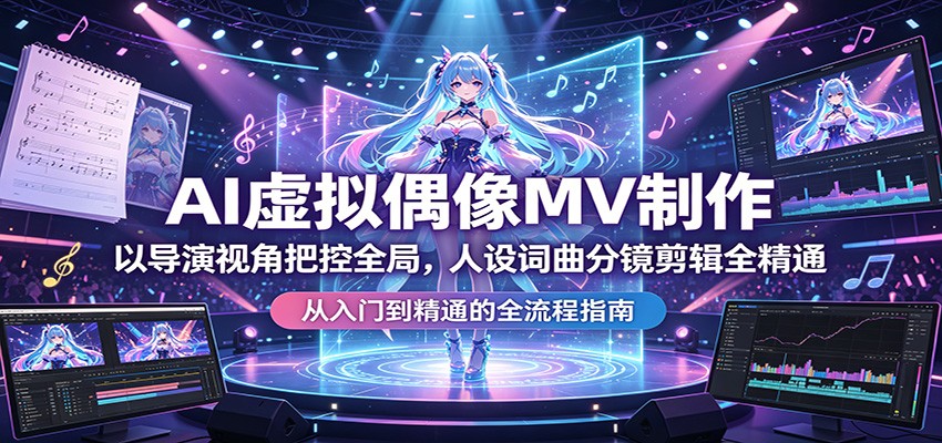 AI虚拟偶像MV制作：以导演视角把控全局，人设词曲分镜剪辑全精通-网创项目