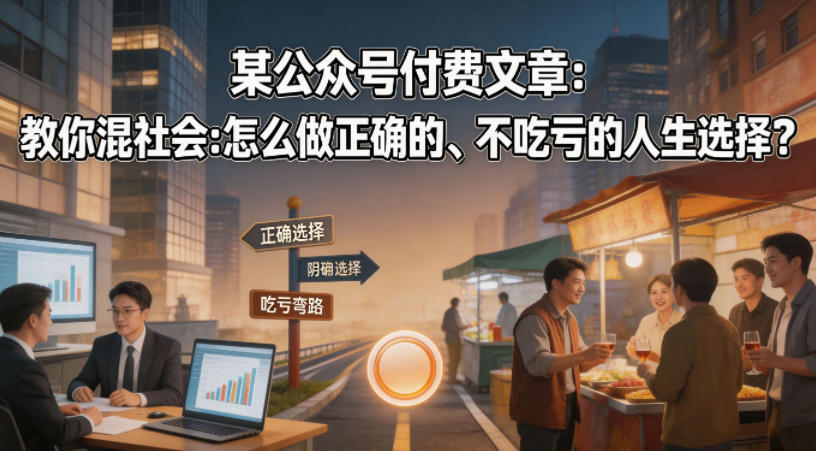 某公众号付费文章：教你混社会：怎么做正确的、不吃亏的人生选择？-网创项目
