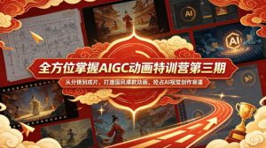 全方位掌握AIGC动画特训营第三期，从分镜到成片，打造国风爆款动画，抢占AI视觉创作赛道红利-网创项目