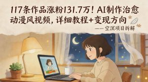 117条作品涨粉131.7W！AI制作治愈动漫风视频，详细教程+变现方向-网创项目