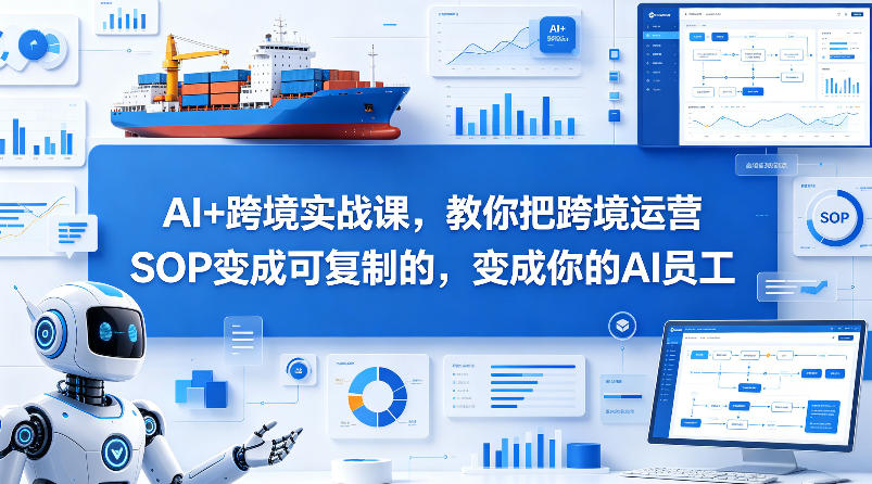 AI+跨境实战课，教你把跨境运营S0变成可复制的，变成你的AI员工-网创项目