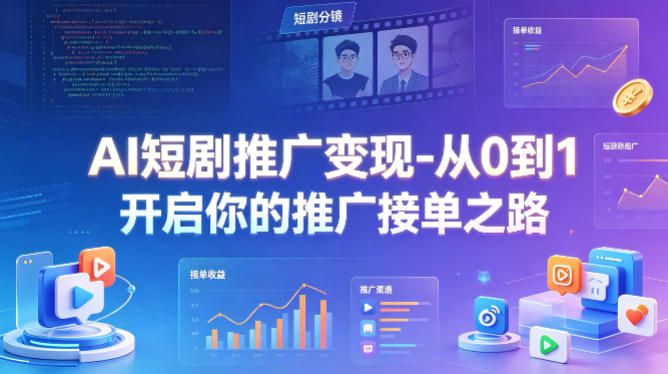 AI短剧推广变现-从0到1开启你的推广接单之路-网创项目