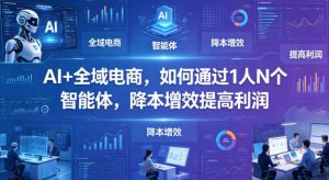 AI+全域电商，如何通过1人N个智能体，降本增效提高利润-网创项目