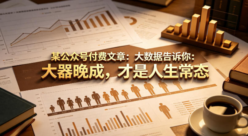 某公众号付费文章：大数据告诉你：大器晚成，才是人生常态-网创项目