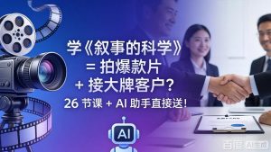 学《叙事的科学》= 拍爆款片 + 接大牌客户？26 节课 + AI 助手直接送！-网创项目