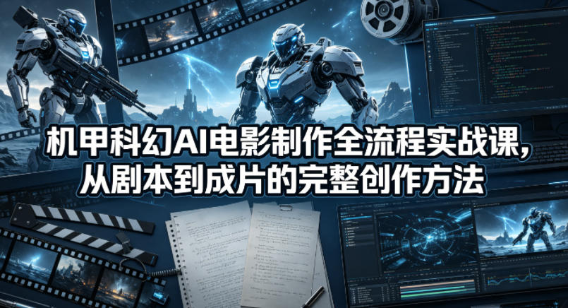 机甲科幻AI电影制作全流程实战课，从剧本到成片的完整创作方法-网创项目