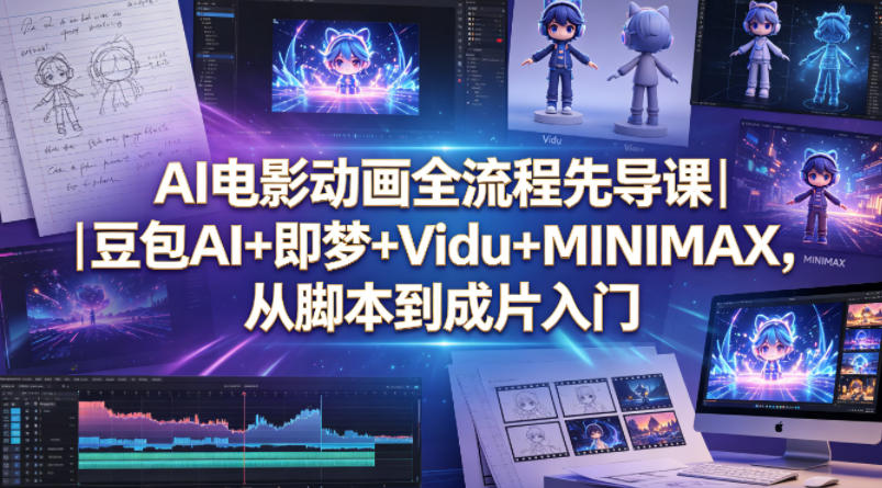 AI电影动画全流程先导课｜豆包AI+即梦+Vidu+MINIMAX，从脚本到成片入门-网创项目
