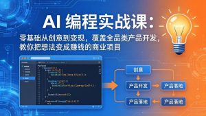 AI编程实战课-第三期-5月3更新：零基础从创意到变现，覆盖全品类产品开发，把想法变成赚钱项目-网创项目