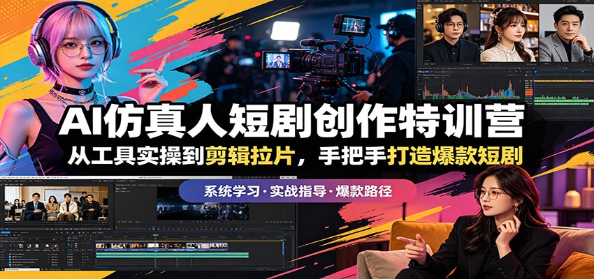 AI仿真人短剧创作特训营：从工具实操到剪辑拉片，手把手打造爆款短剧-网创项目
