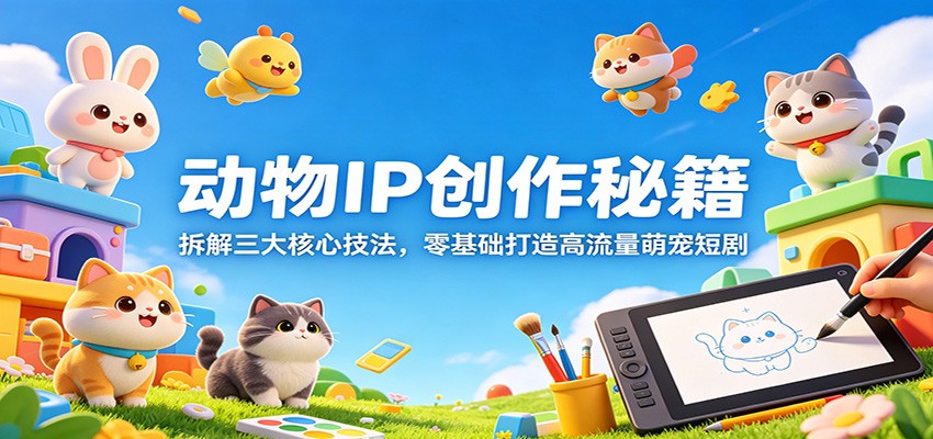 动物IP创作秘籍：拆解三大核心技法，零基础打造高流量萌宠短剧-网创项目
