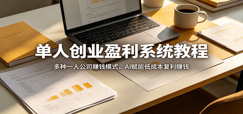 单人创业盈利系统教程：多种一人公司赚钱模式，AI赋能低成本复利赚钱-网创项目