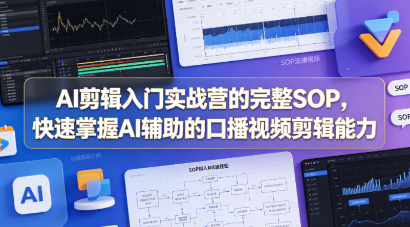AI剪辑入门实战营的完整SOP，快速掌握AI辅助的口播视频剪辑能力-网创项目
