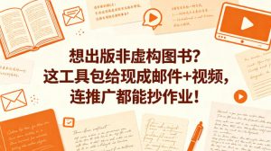 想出版非虚构图书？这工具包给现成邮件+视频，连推广都能抄作业！【原创双语字幕】-网创项目